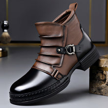 Mens British-style Retro Fleece-Lined Thermal Boots With Side Zipper